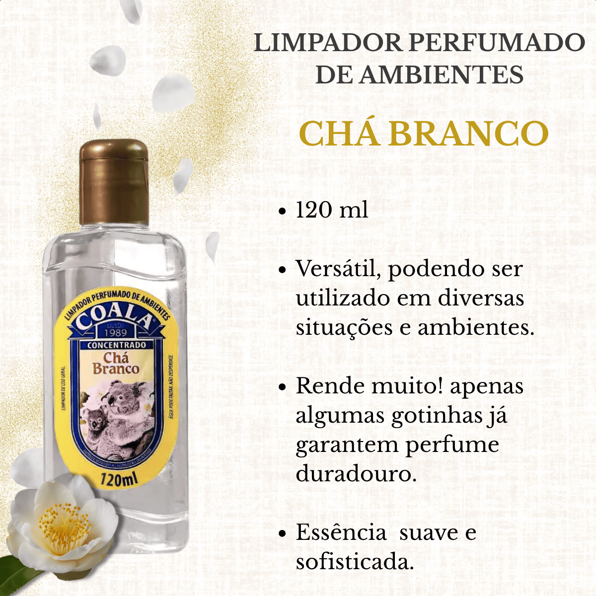 Limpador Perfumado Concentrado Coala Chá Branco 120ml